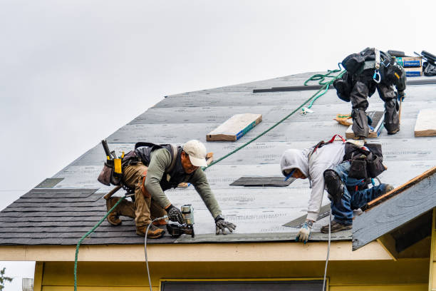 Professional Gutter Installation technician working in Auburn, MA